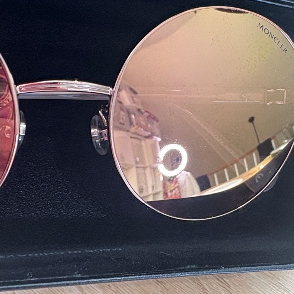 MONCLER ROSE GOLD MIRRORED ROUND UNISEX SUNGLASSES ML 0132-D - Picture 5 of 5